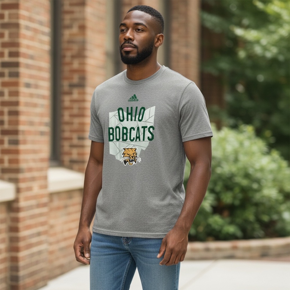 Adidas Gray Ohio University Bobcats Men's T-Shirt